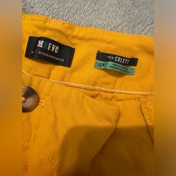 Maeve Yellow Wide Leg Pants - Picture 3 of 5